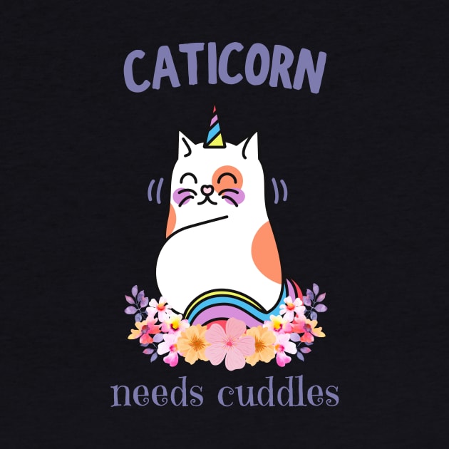 Caticorn Needs Cuddles Cute Unicorn Cat Fun by Foxxy Merch
